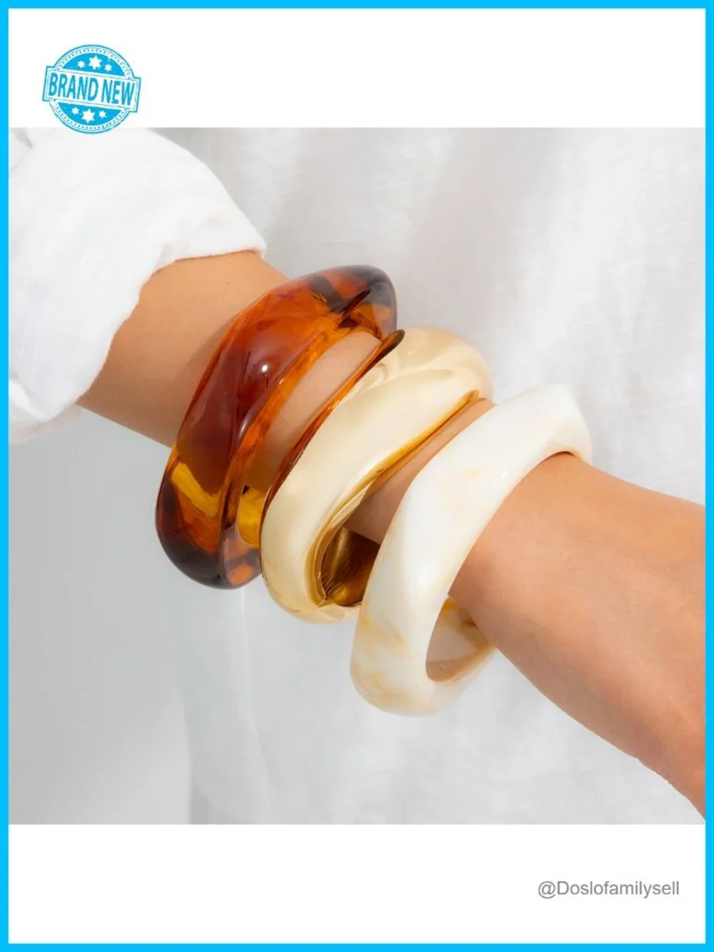 Chunky Acrylic Resin Bangle Bracelet Statement Stack Cuff Jewelry
